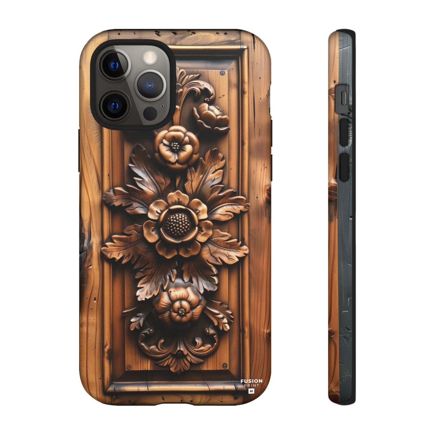 Floret Wood Carving Phone Case