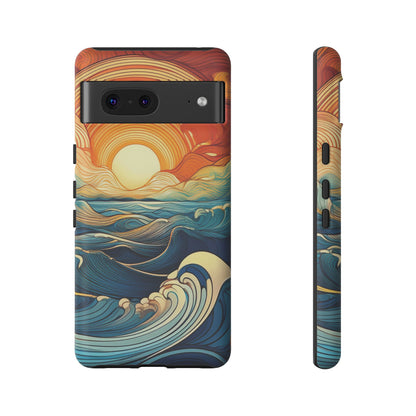 Pop Art Sunset Over the Ocean Phone Case