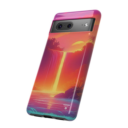 Synth-Wave Waterfall Sunrise Phone Case