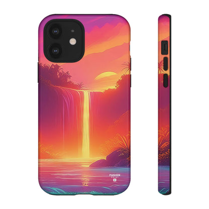 Synth-Wave Waterfall Sunrise Phone Case