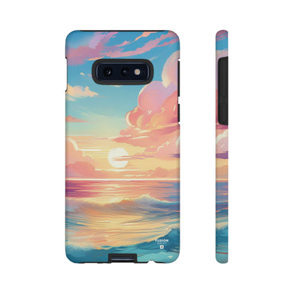 Pop Art Pastel Sky with Clouds Above the Ocean Phone Case