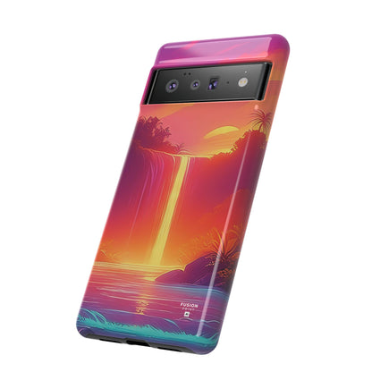 Synth-Wave Waterfall Sunrise Phone Case