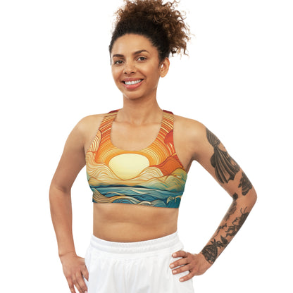 Pop Art Ocean & Sunset - Seamless Sports Bra