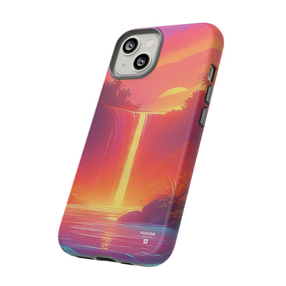 Synth-Wave Waterfall Sunrise Phone Case