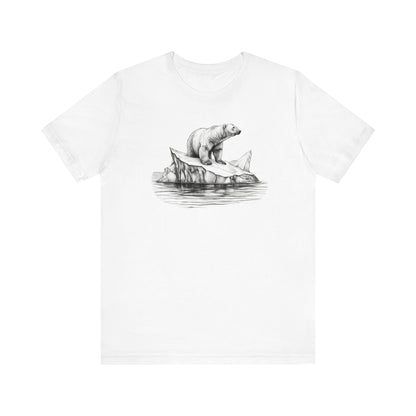 Polar Bear Floats on Iceberg | Short Sleeve Tee (Unisex)