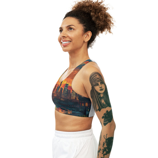 Modern Cityscape - Seamless Sports Bra