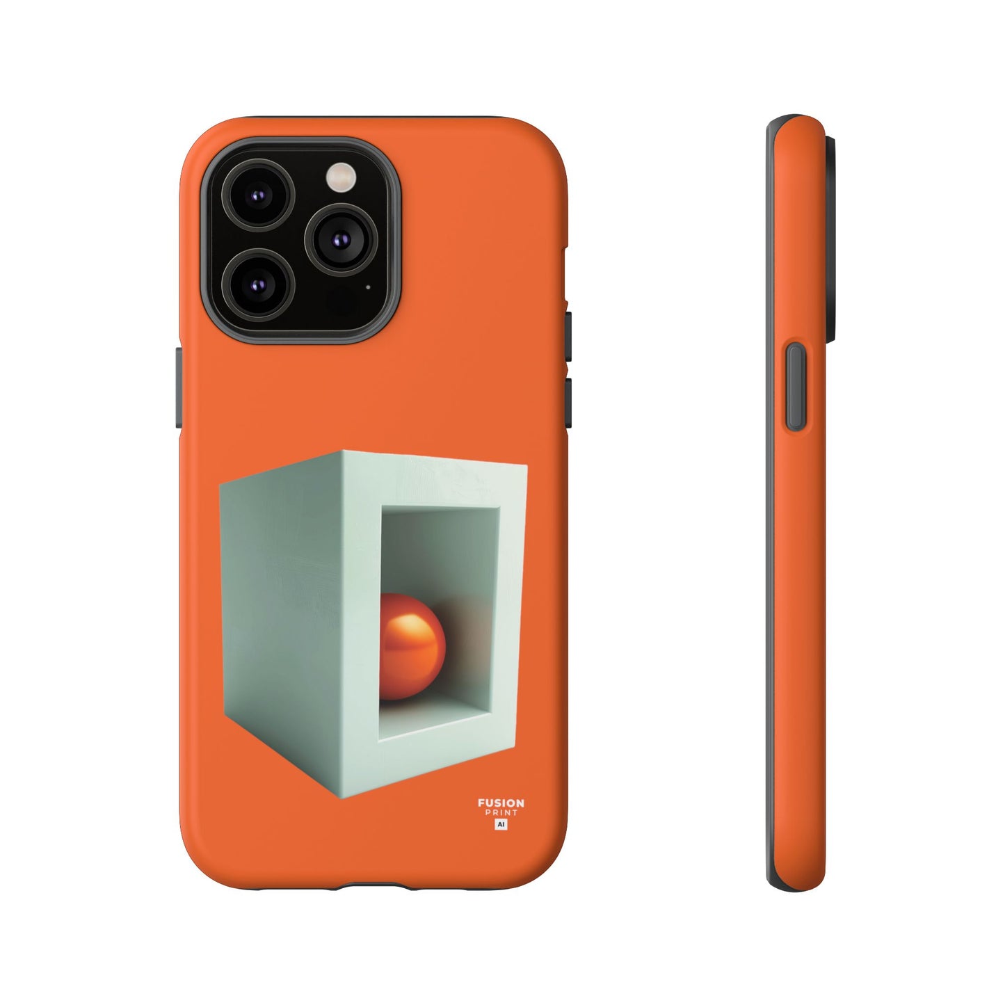 Orange Ball in a White Cube Phone Case