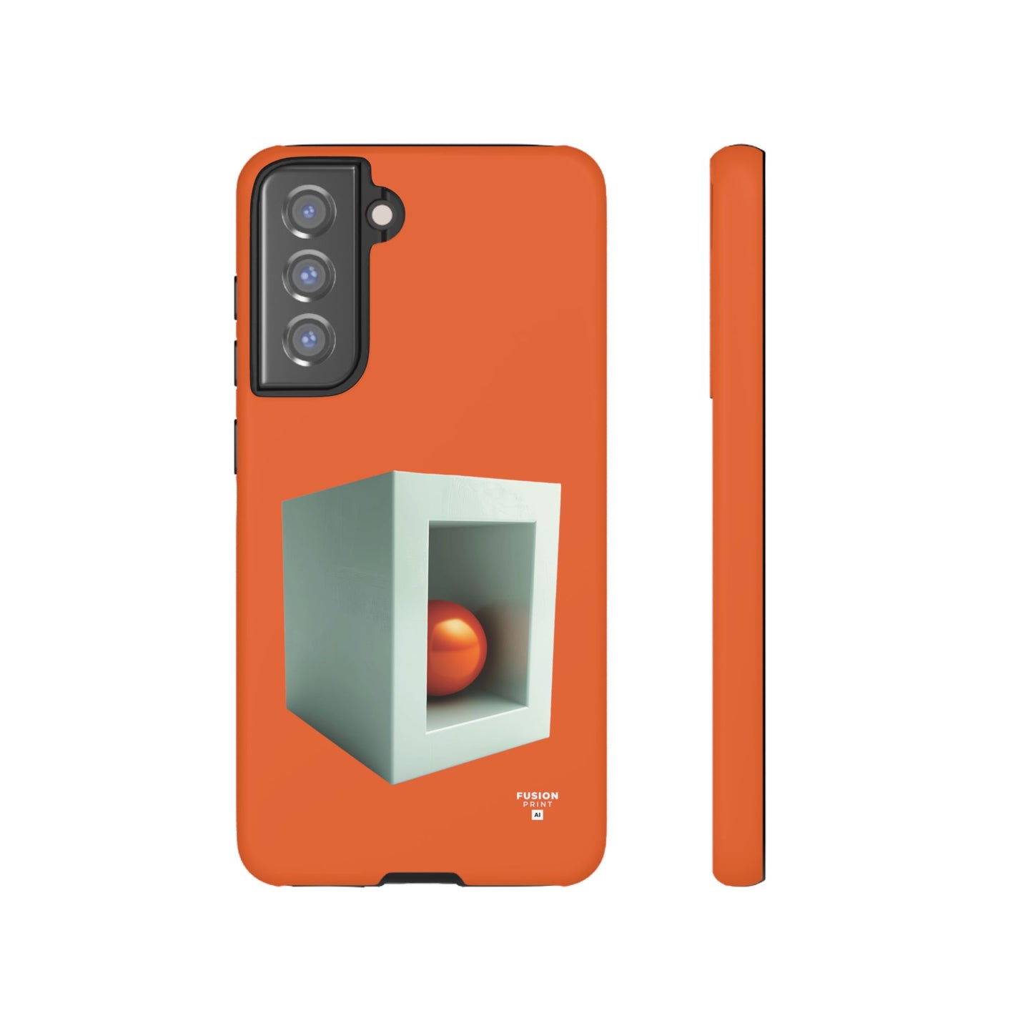 Orange Ball in a White Cube Phone Case