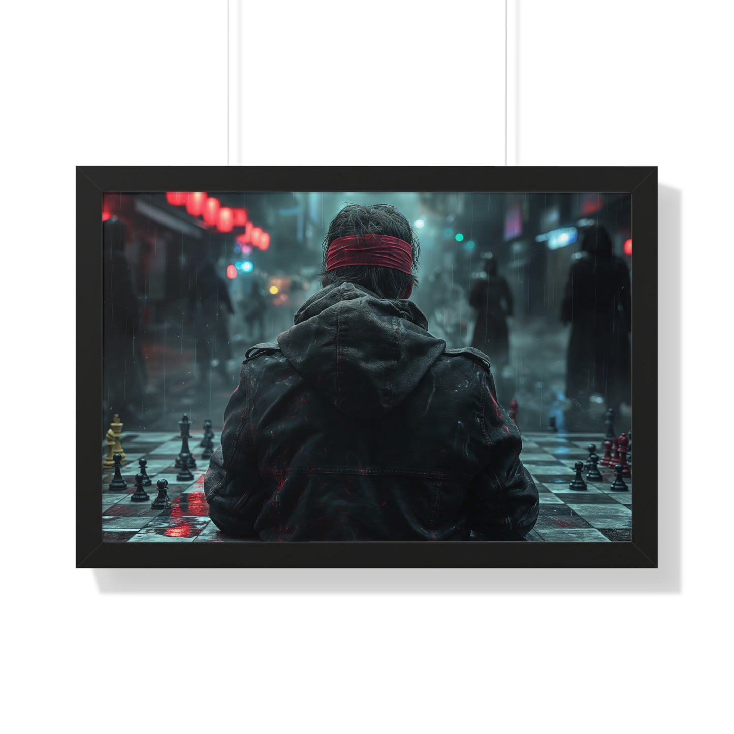 A Gritty Game of Chess - Framed Horizontal Poster