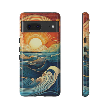 Pop Art Sunset Over the Ocean Phone Case