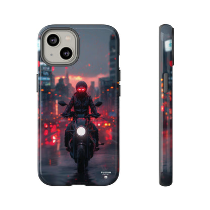 Futuristic Biker in the City Phone Case