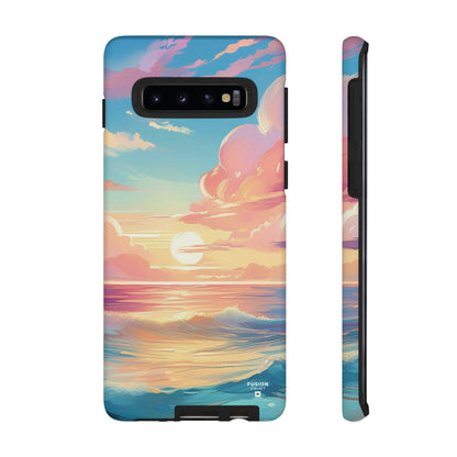 Pop Art Pastel Sky with Clouds Above the Ocean Phone Case