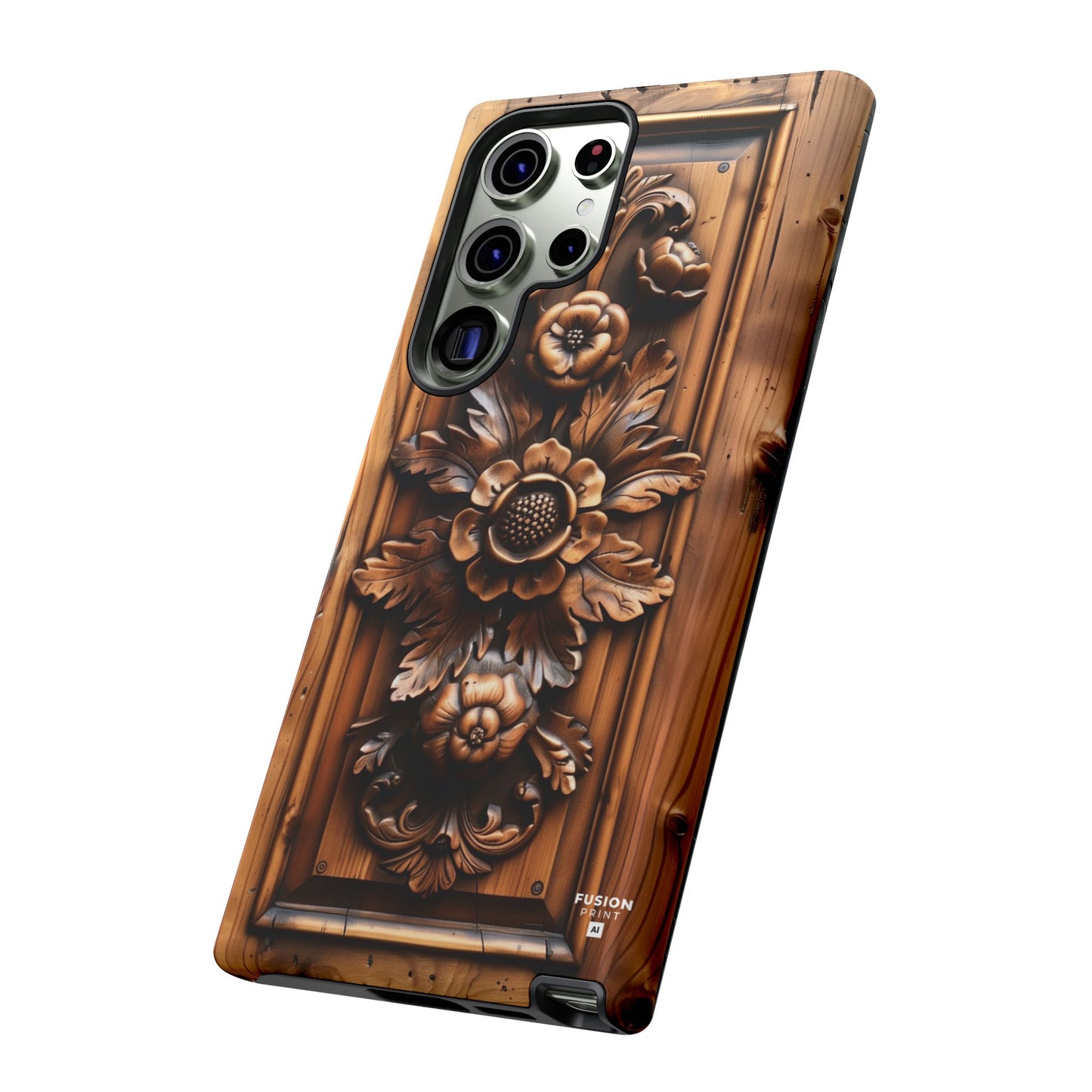 Floret Wood Carving Phone Case