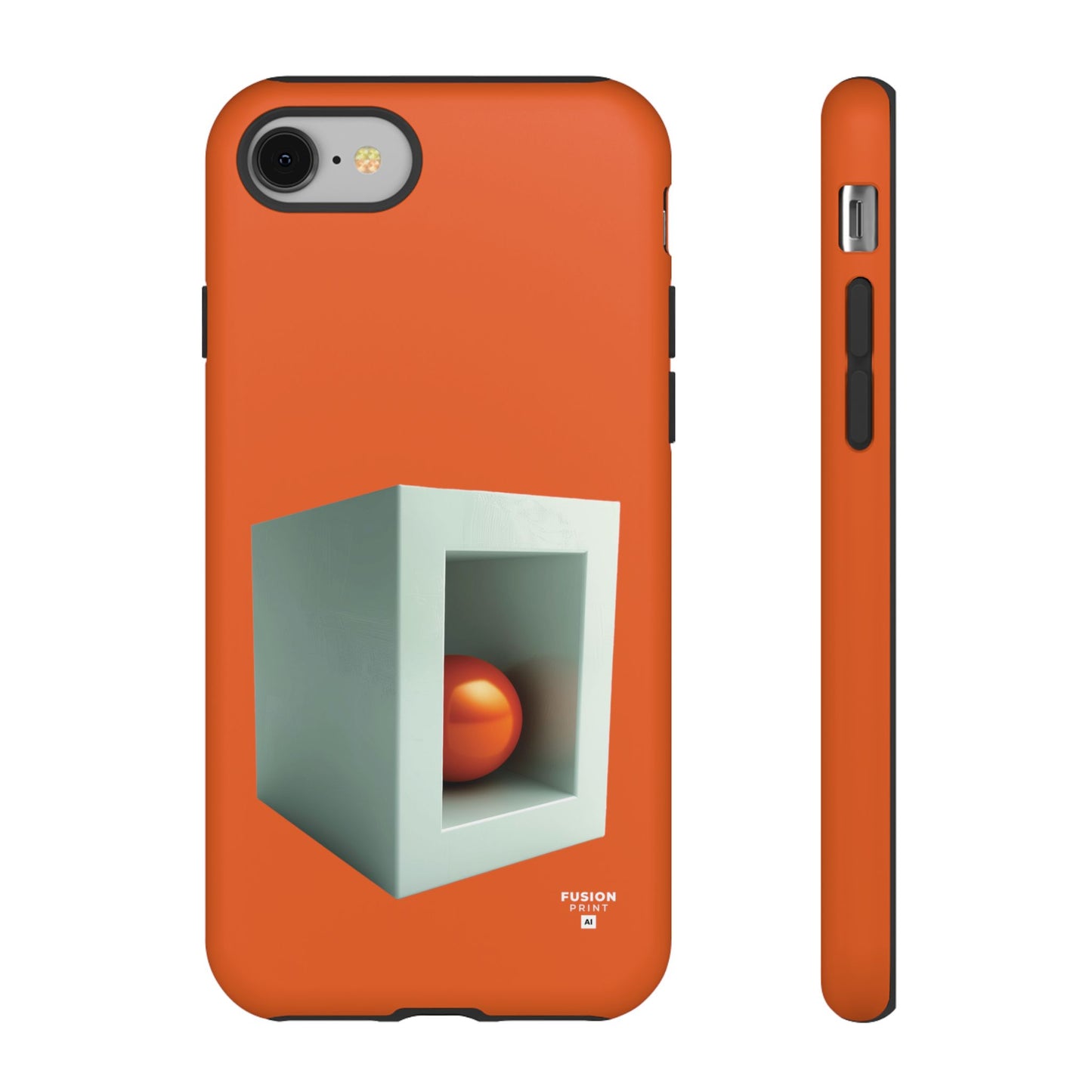 Orange Ball in a White Cube Phone Case