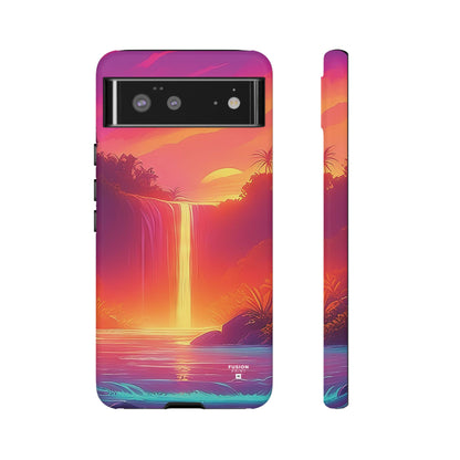 Synth-Wave Waterfall Sunrise Phone Case