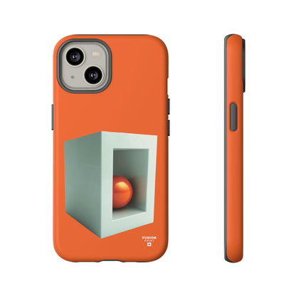 Orange Ball in a White Cube Phone Case