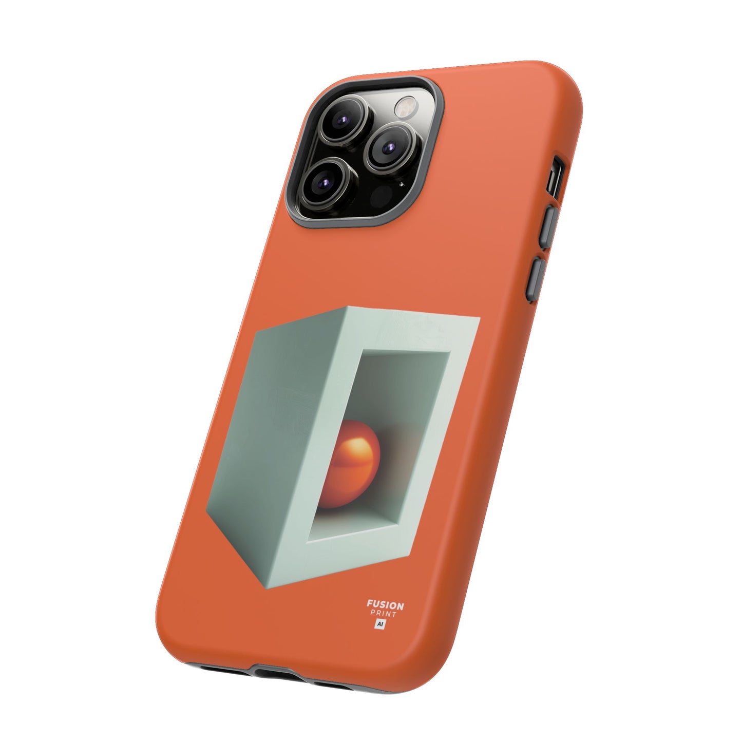 Orange Ball in a White Cube Phone Case