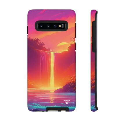 Synth-Wave Waterfall Sunrise Phone Case