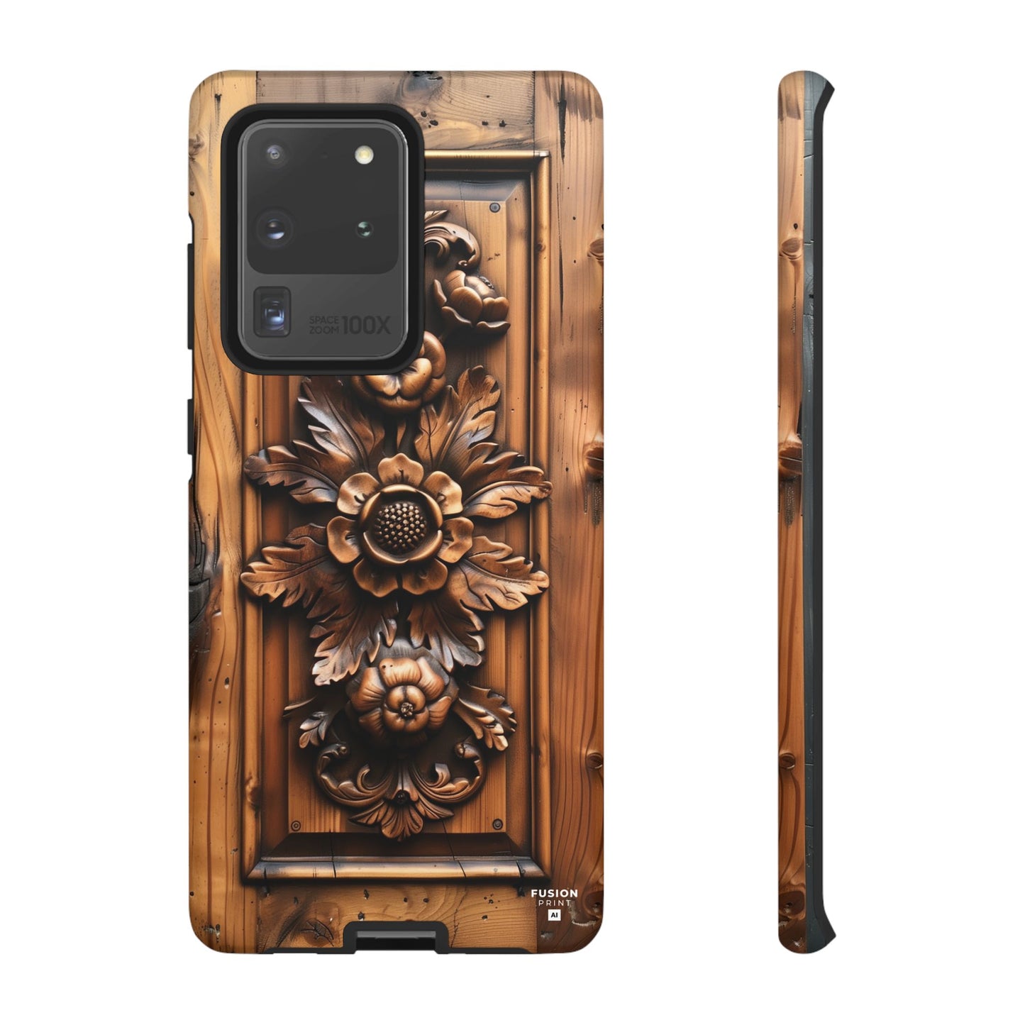 Floret Wood Carving Phone Case