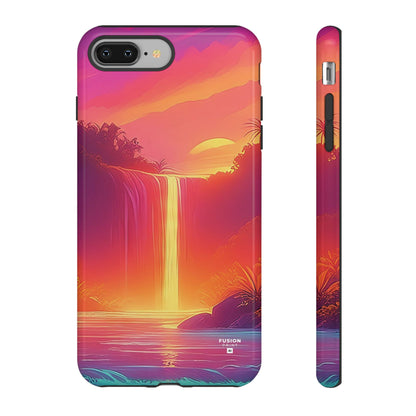 Synth-Wave Waterfall Sunrise Phone Case