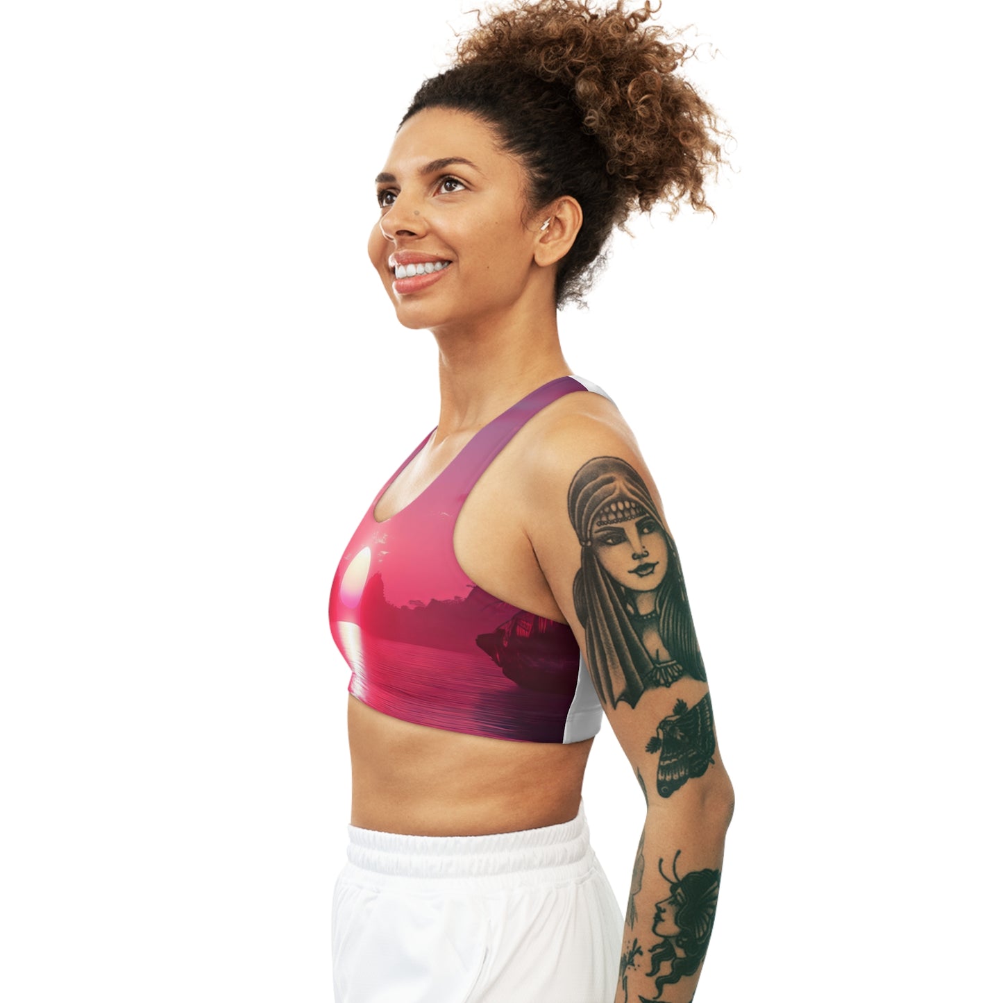 Synth-Wave Sunrise - Seamless Sports Bra