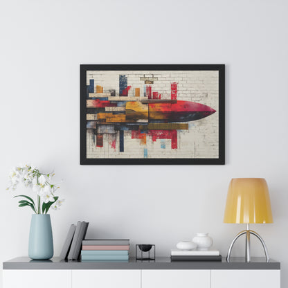 Military Graffiti Art - Framed Horizontal Poster