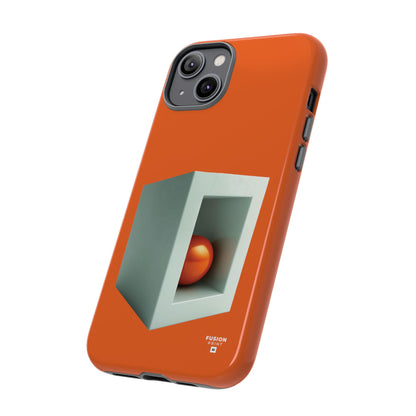 Orange Ball in a White Cube Phone Case