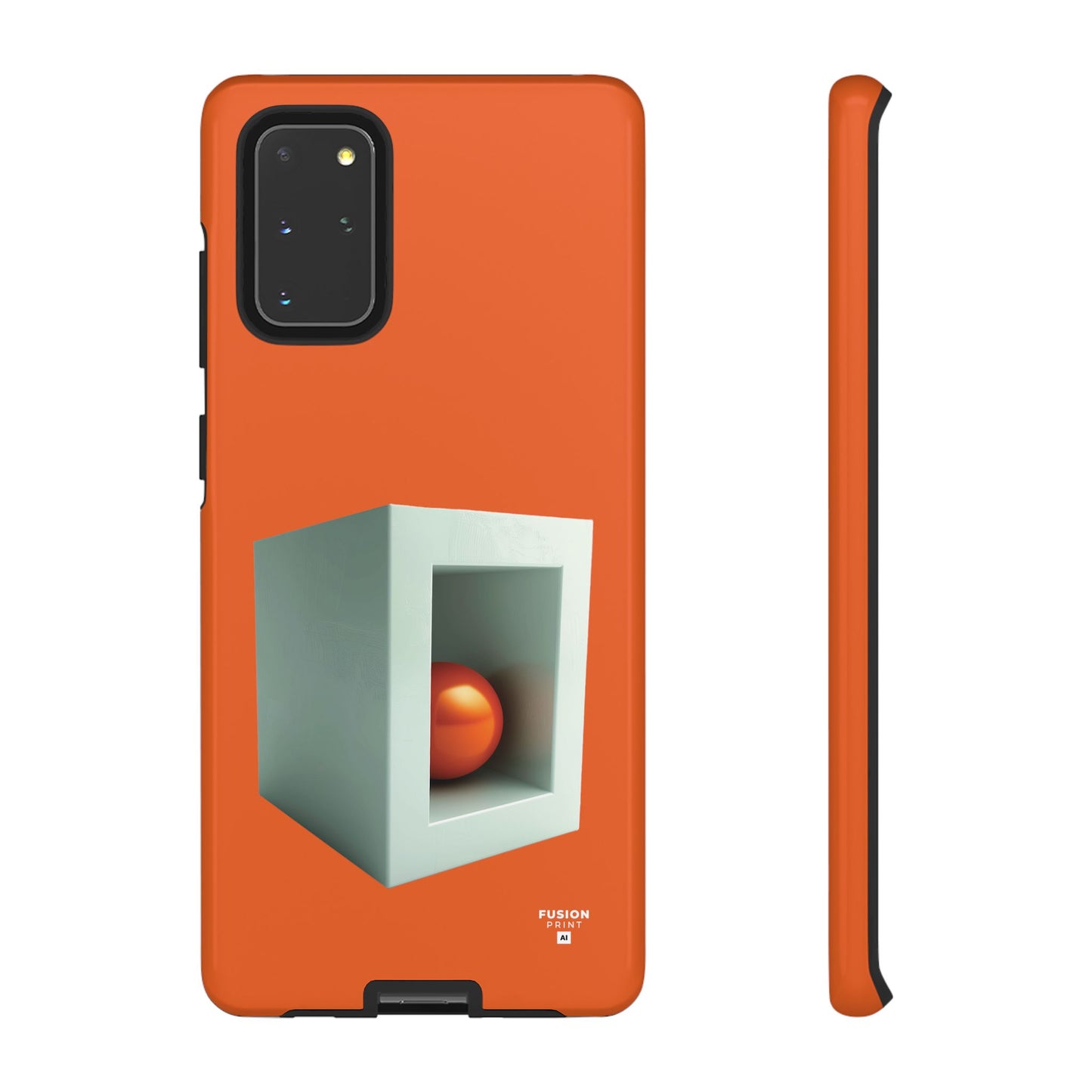 Orange Ball in a White Cube Phone Case