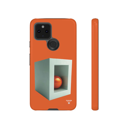 Orange Ball in a White Cube Phone Case