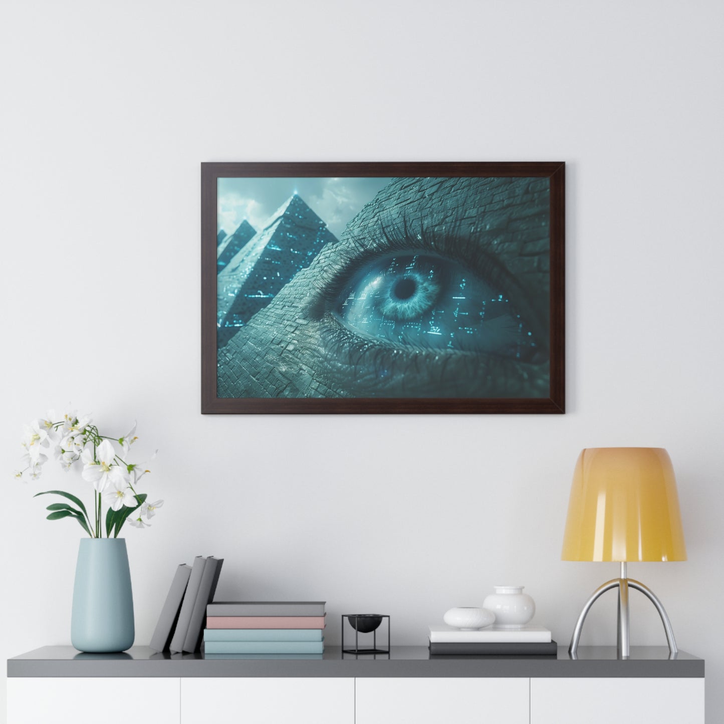 Ancient Pyramid with Eye - Framed Horizontal Poster