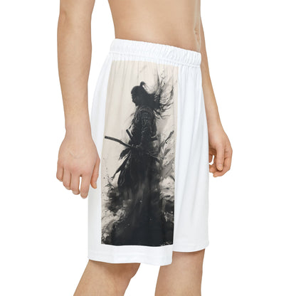 SamurAI Readies for Battle - Men’s Sports Shorts (White)