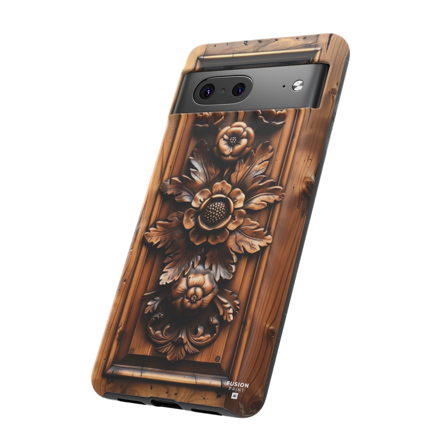 Floret Wood Carving Phone Case