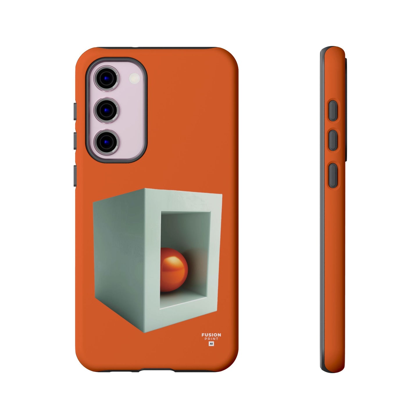 Orange Ball in a White Cube Phone Case