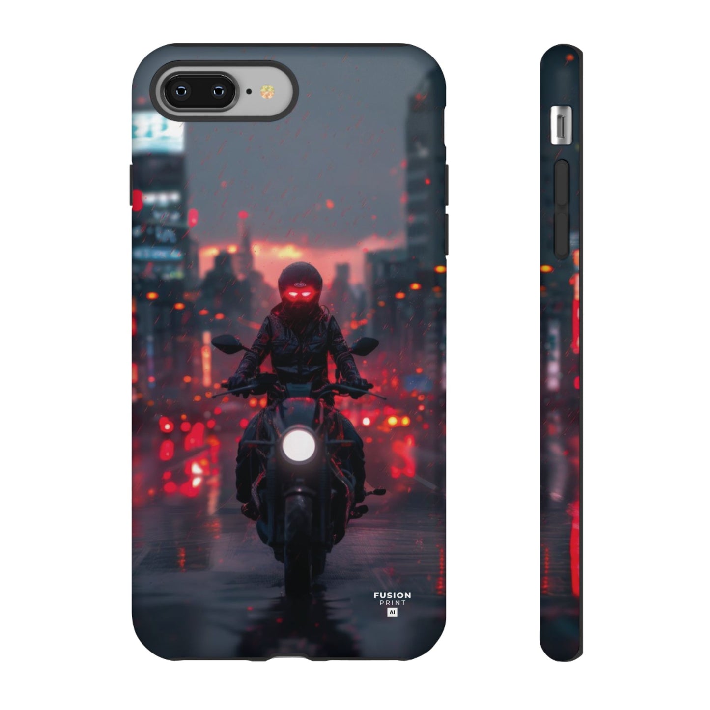 Futuristic Biker in the City Phone Case