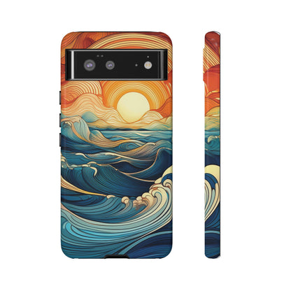 Pop Art Sunset Over the Ocean Phone Case