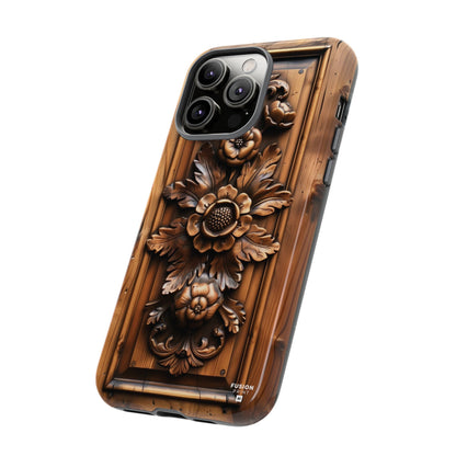 Floret Wood Carving Phone Case