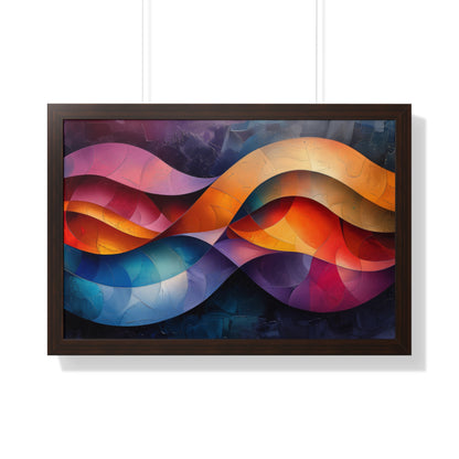 Abstract Color Waves - Framed Horizontal Poster