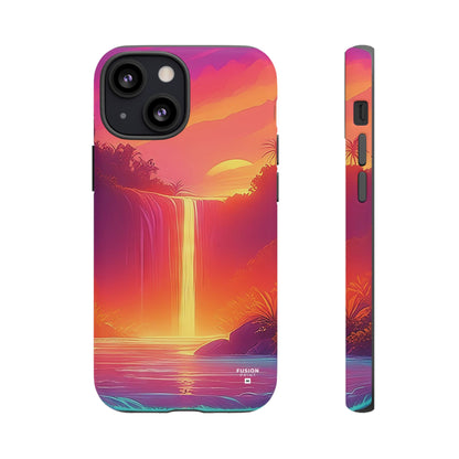 Synth-Wave Waterfall Sunrise Phone Case