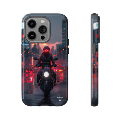 Futuristic Biker in the City Phone Case