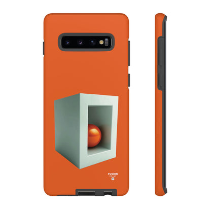 Orange Ball in a White Cube Phone Case