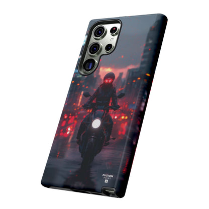 Futuristic Biker in the City Phone Case