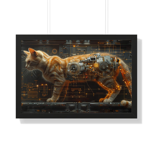 RoboCat - Framed Horizontal Poster