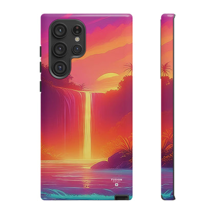 Synth-Wave Waterfall Sunrise Phone Case