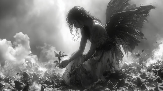 Digital Art Download - B&W Fairy on Earth