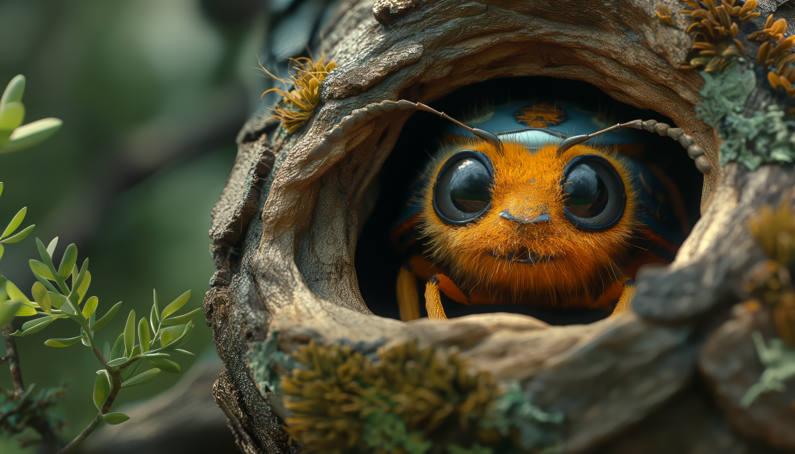 Digital Art Download - Cute Orange Fantasy Bug
