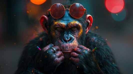 Digital Art Download - Primate with Crayon