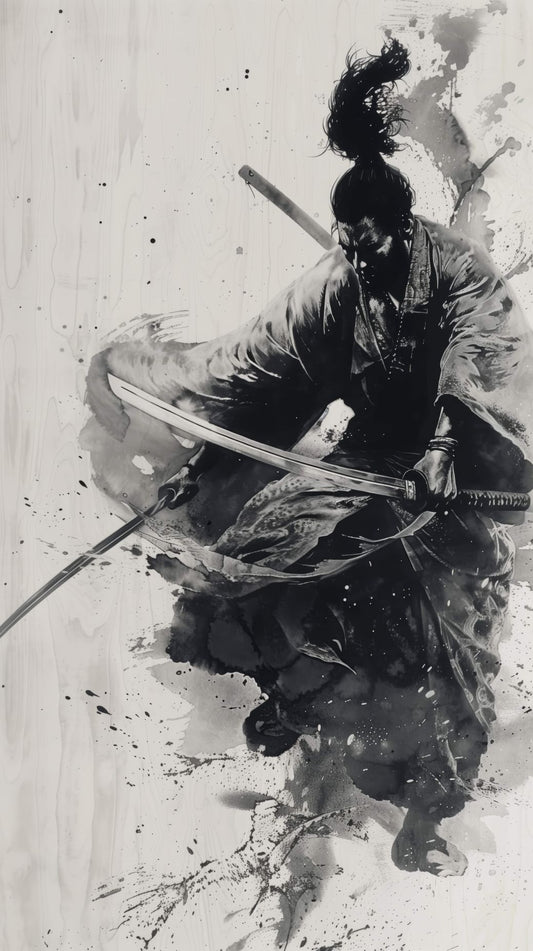 Digital Art Download - Samurai Mid Air