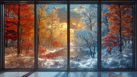 Digital Art Download - Winter Landscape Through Window