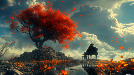 Digital Art Download - Piano in Nature - Autumn