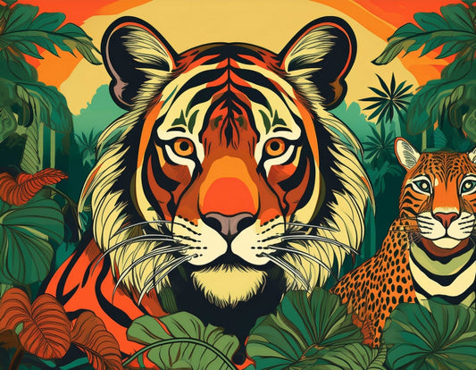 Digital Art Download - Pop Art Tiger in the Jungle